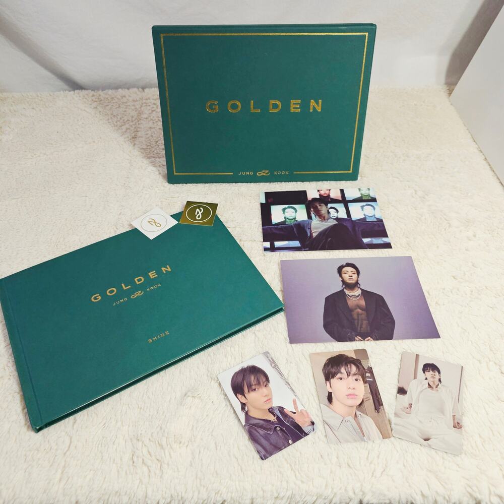 JUNGCOOK 1st Solo Album Book Shine. With poster, stickers and mini wallet cards